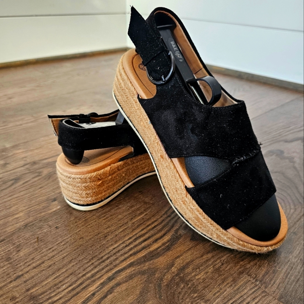 Dr Scholl's Black Espadrille Sandals Sz 6.5